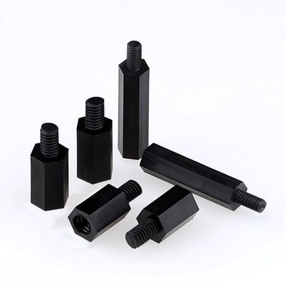 Quality  Industrial Prototype CNC Plastic Parts Black Nylon Hex Standoff Machining factory